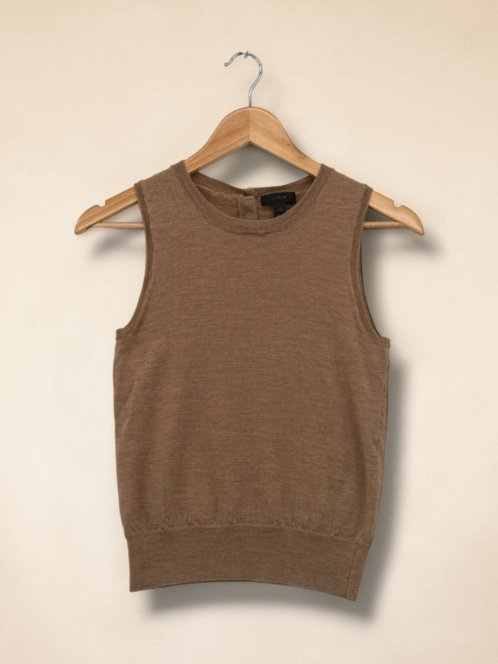 J.‎ Crew Camel Wool Shell w/ Gold Button Back
